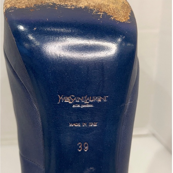 Yves Saint Laurent shoes  Navy Blue Platform Stiletto Heels pumps 39 - Picture 3 of 10